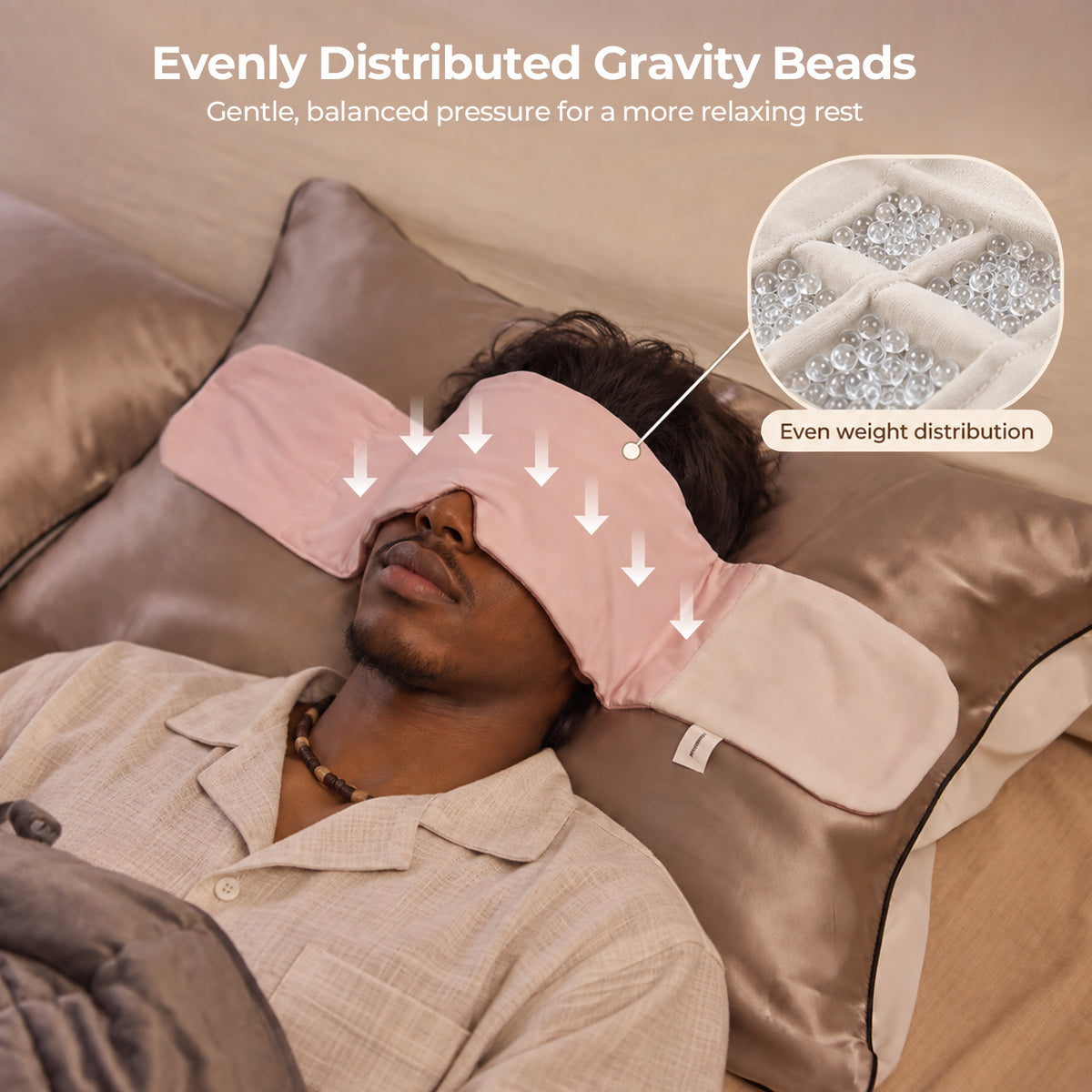 Weighted Eye Mask with Reversible Cool and Fleece Sides - Pink