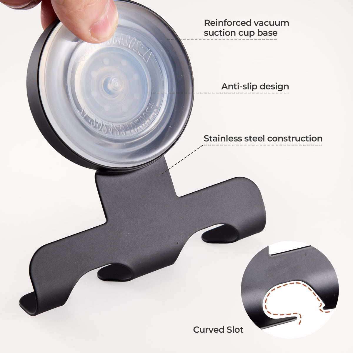 Suction Razor Holder - Black - 2 Pack