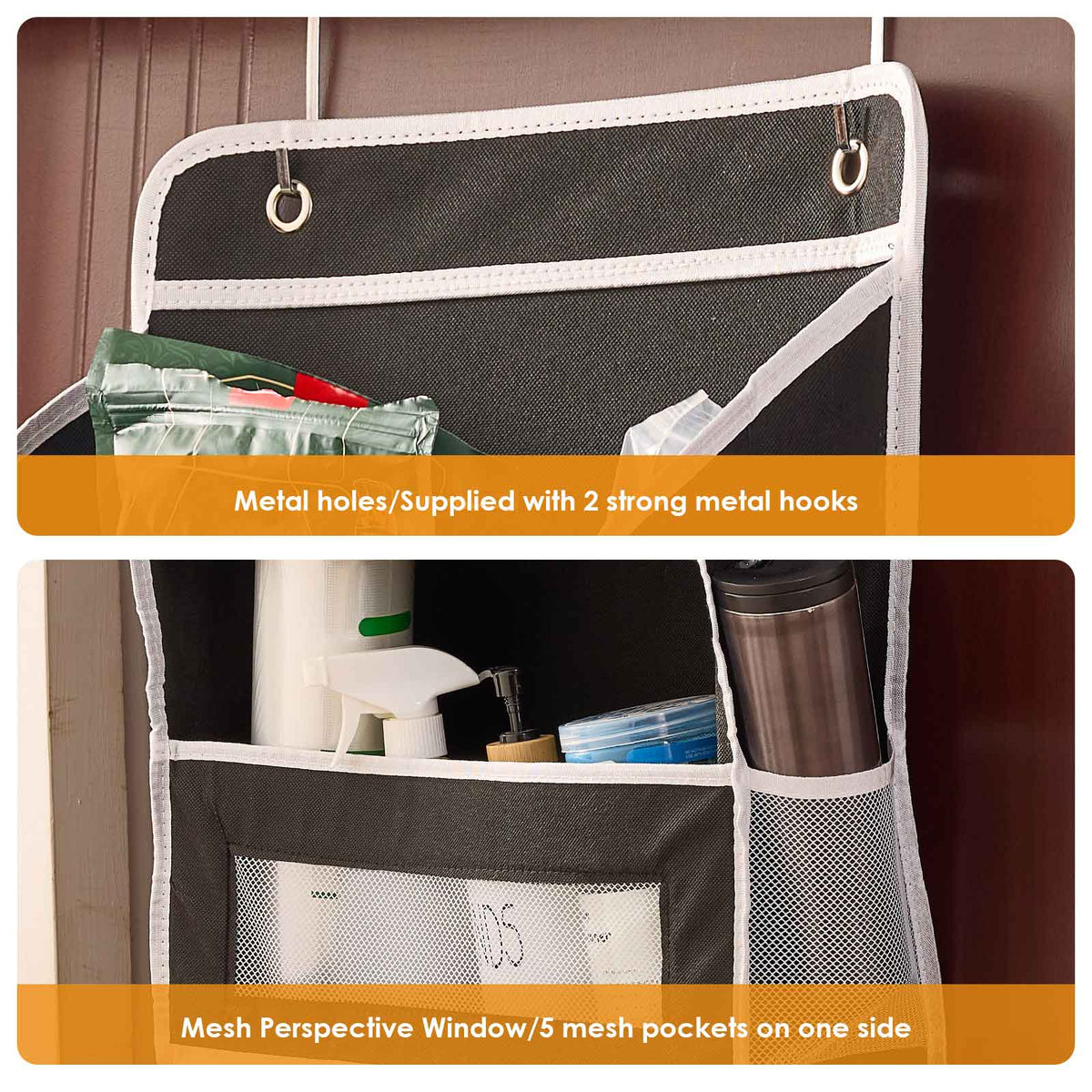 5-Tier Over-Door Storage Organiser – Black