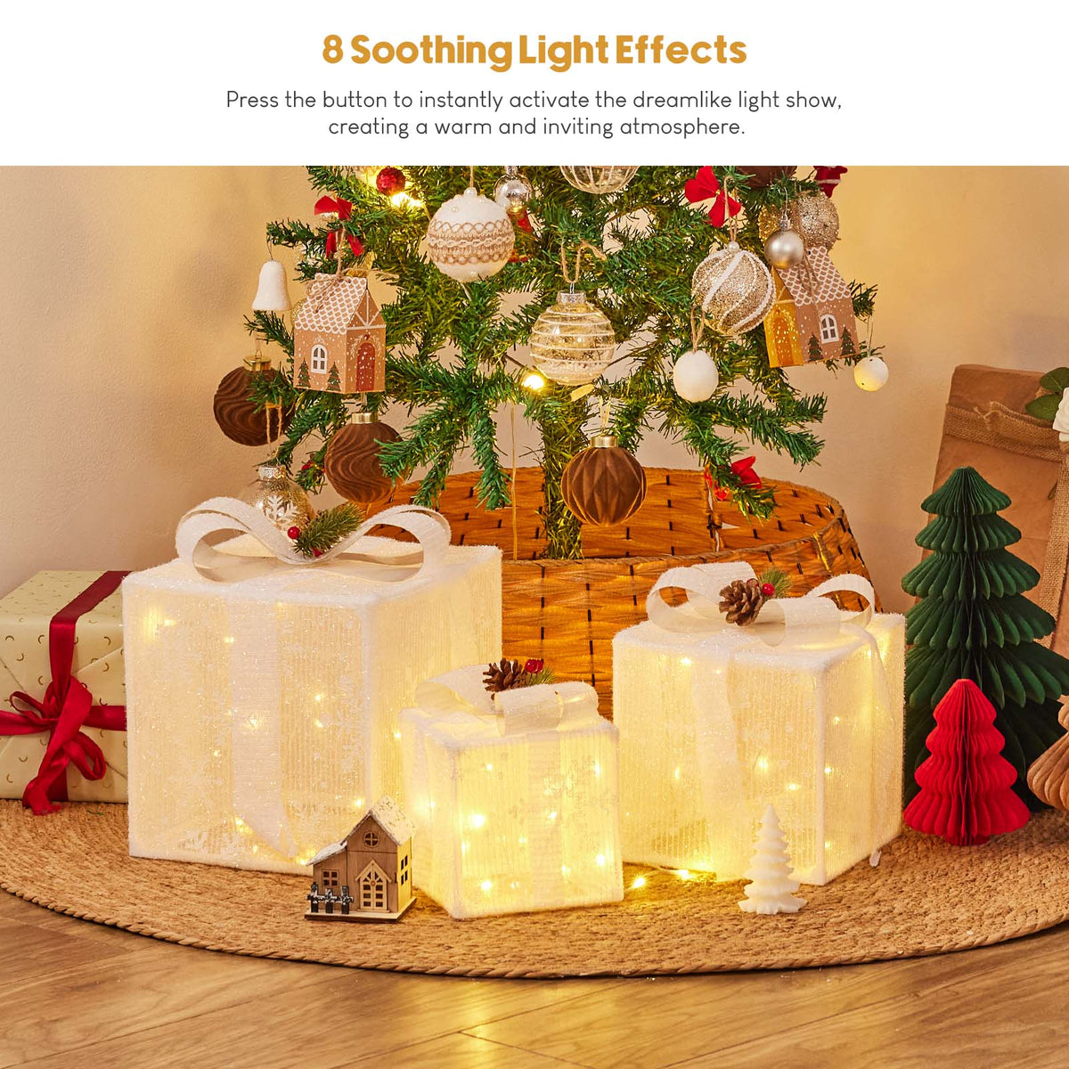 Light-Up Christmas Gift Boxes – Set of 3
