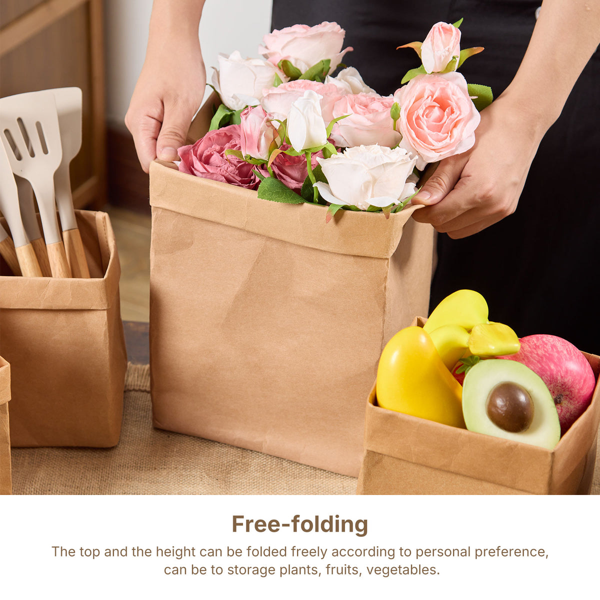 Waxed Kraft Paper Storage Bags - 5 Pack