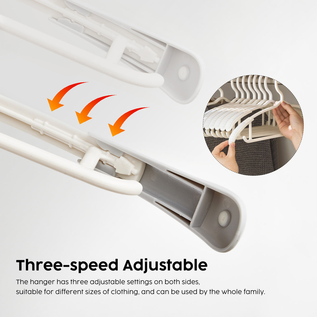 Adjustable Clothes Hangers with Silicone Grip