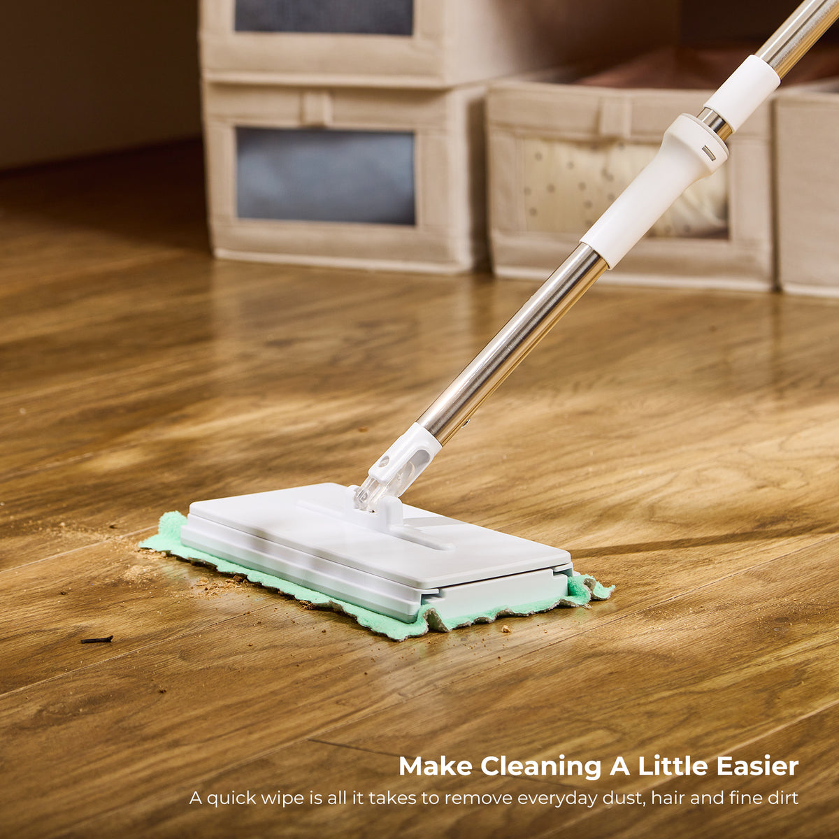 Snap-Grip Flat Mop - Zero-Touch Cloth Release