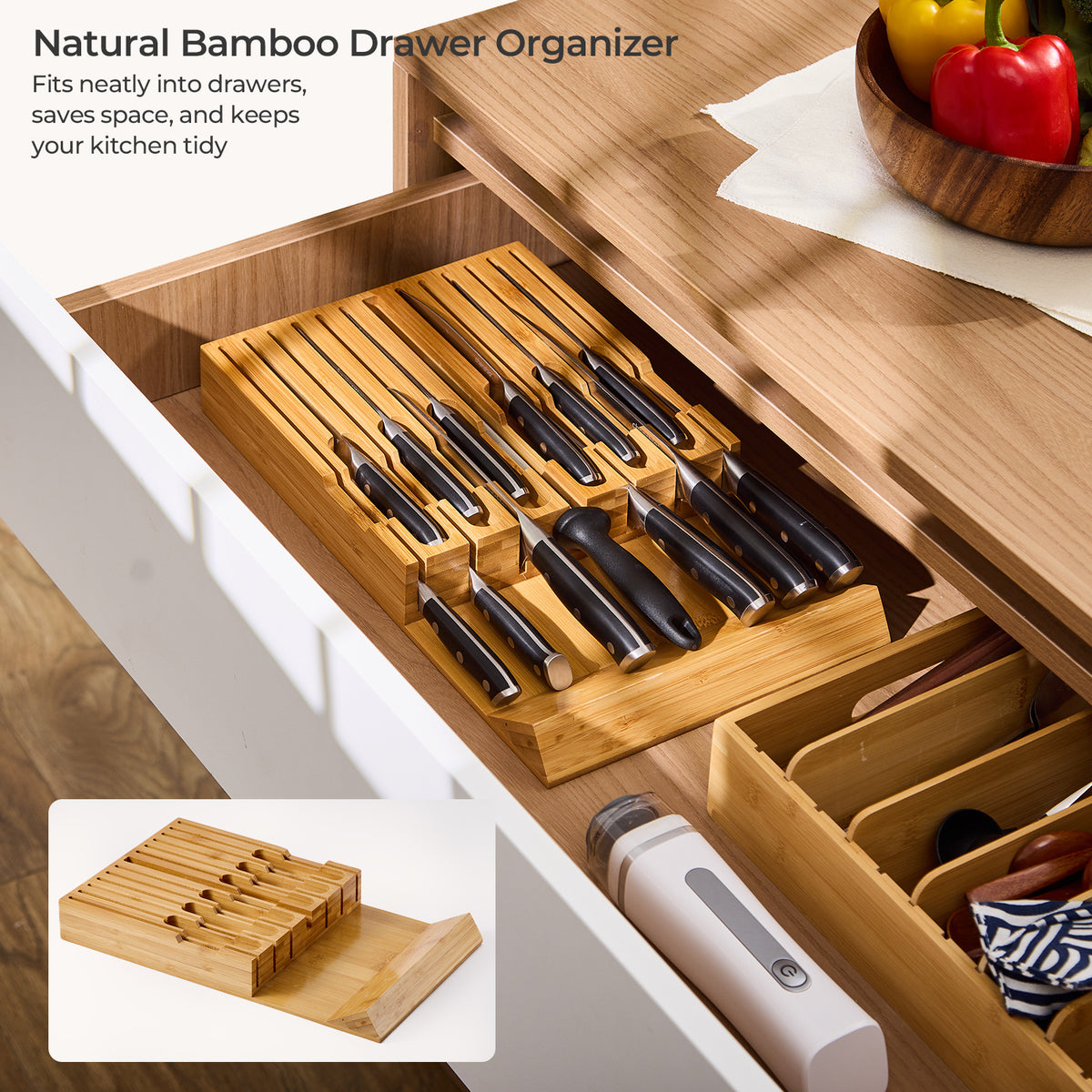14-Piece Knife Set with Bamboo Drawer Block
