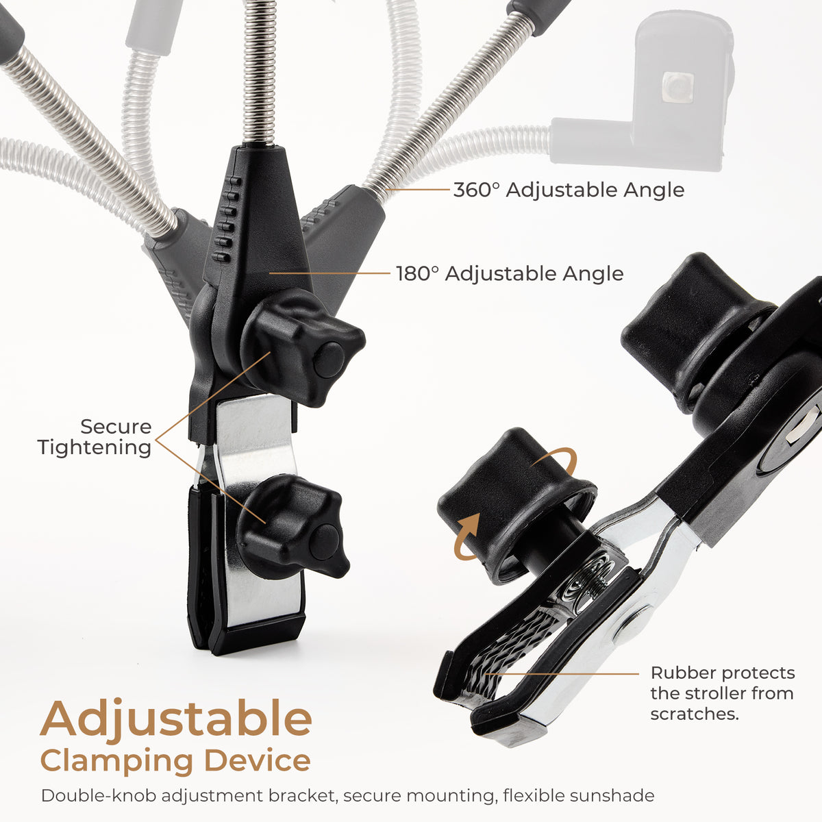 Foldable Sun Shade Umbrella with Adjustable Clamp