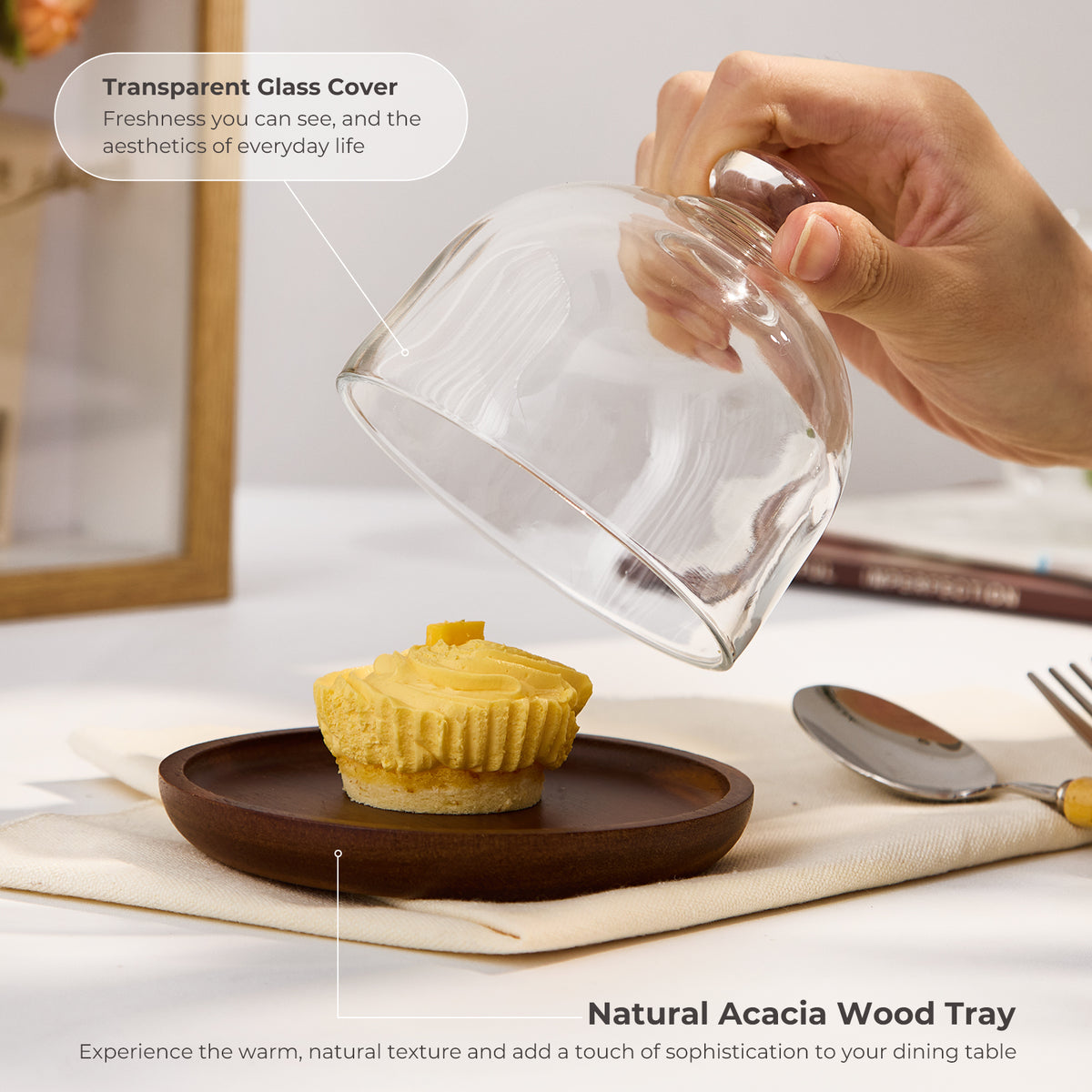 Mini Dessert Stand with Glass Dome