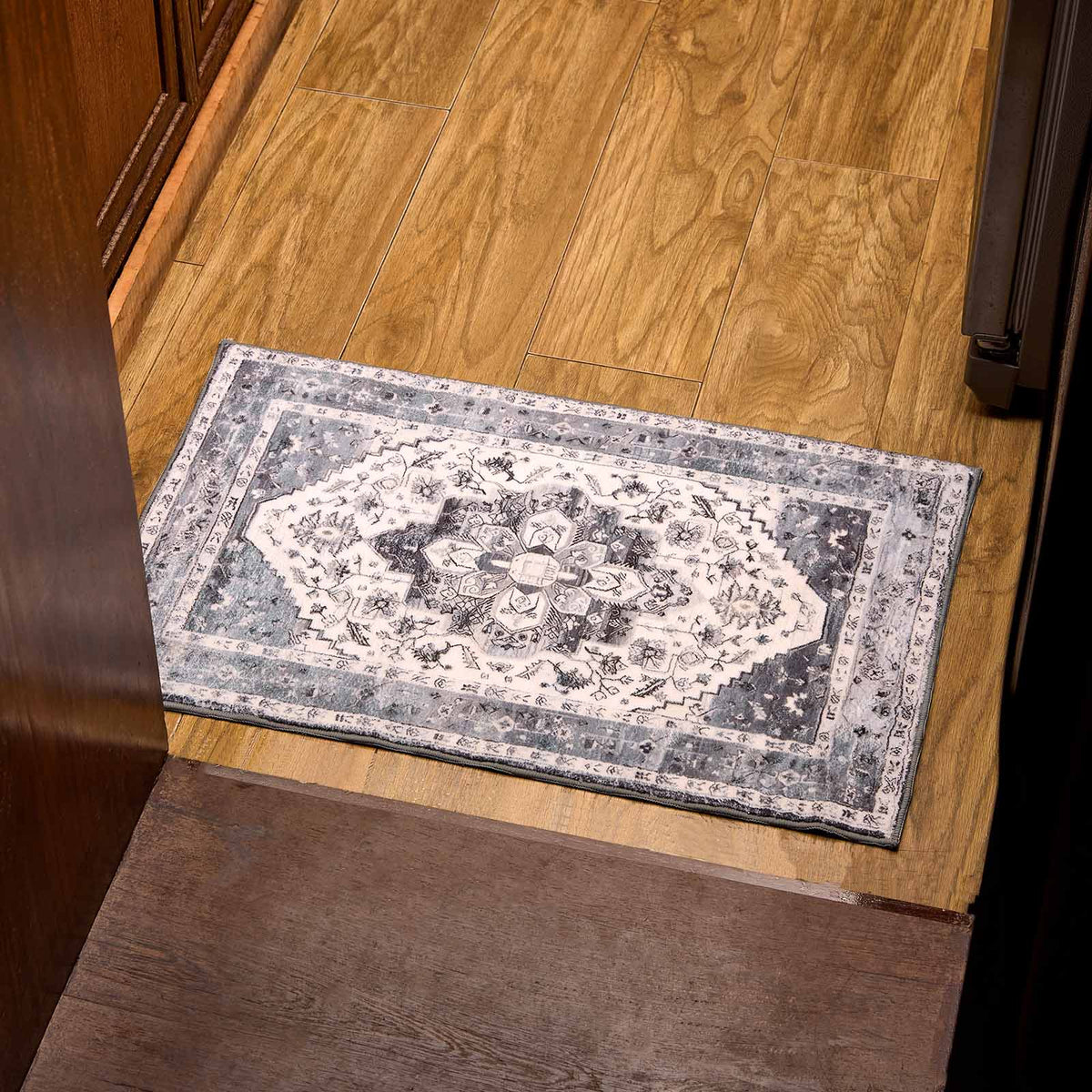 Grey Hallway Rug Set - 3 Piece