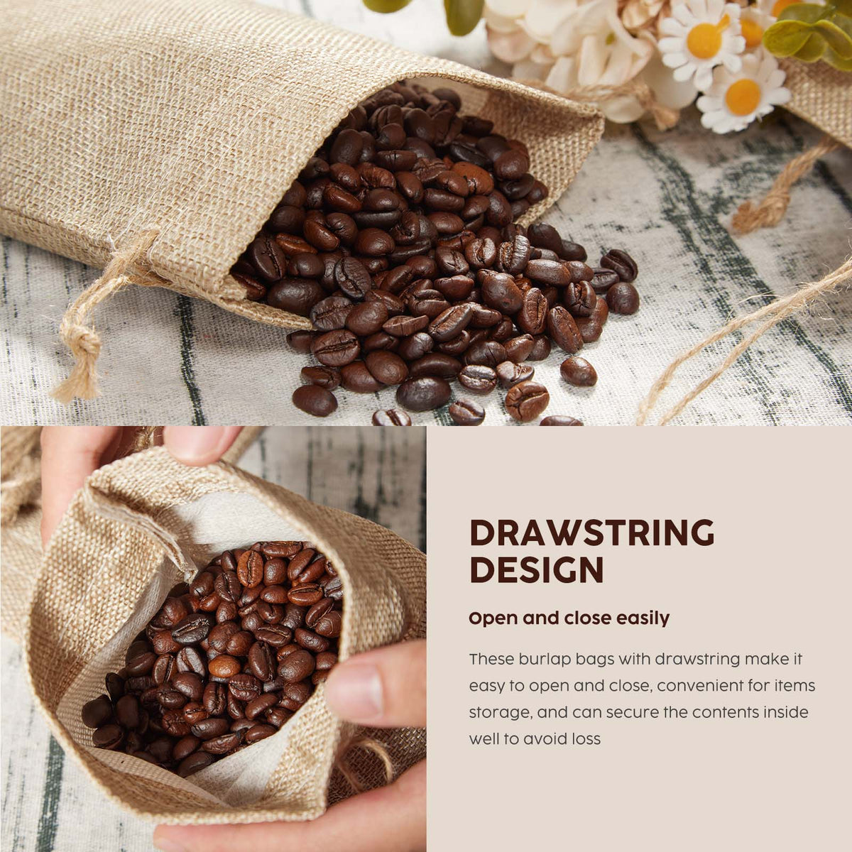 Jute Drawstring Gift Bags – 15 x 20 cm