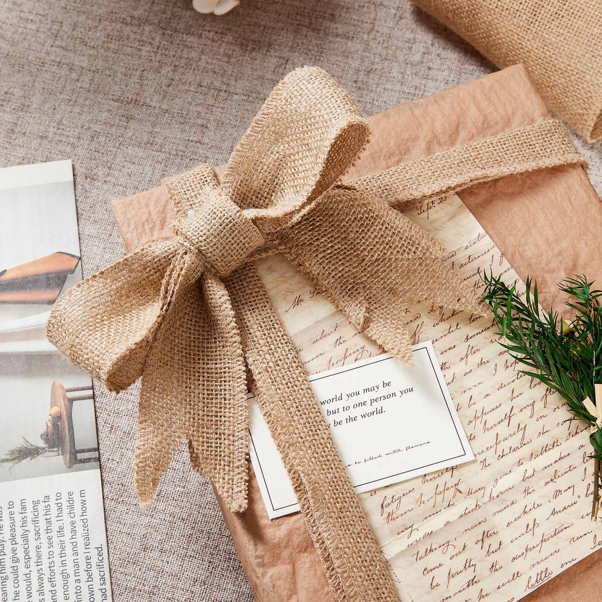Wired Faux Jute Ribbon Rolls – 3 Pack