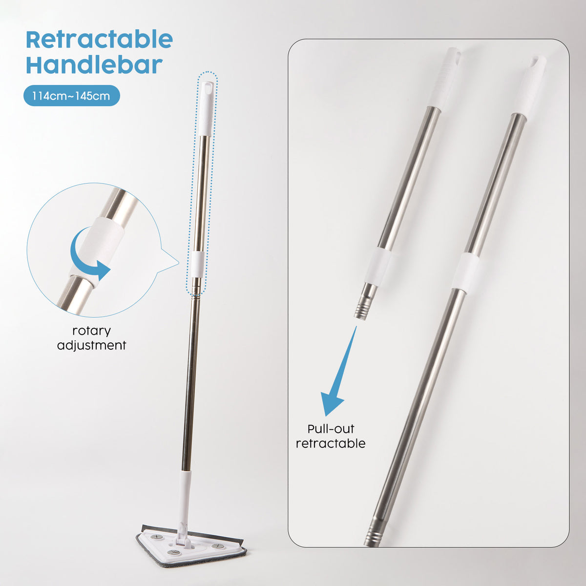 3-in-1 Window Cleaning Kit with Squeegee and Telescopic Pole