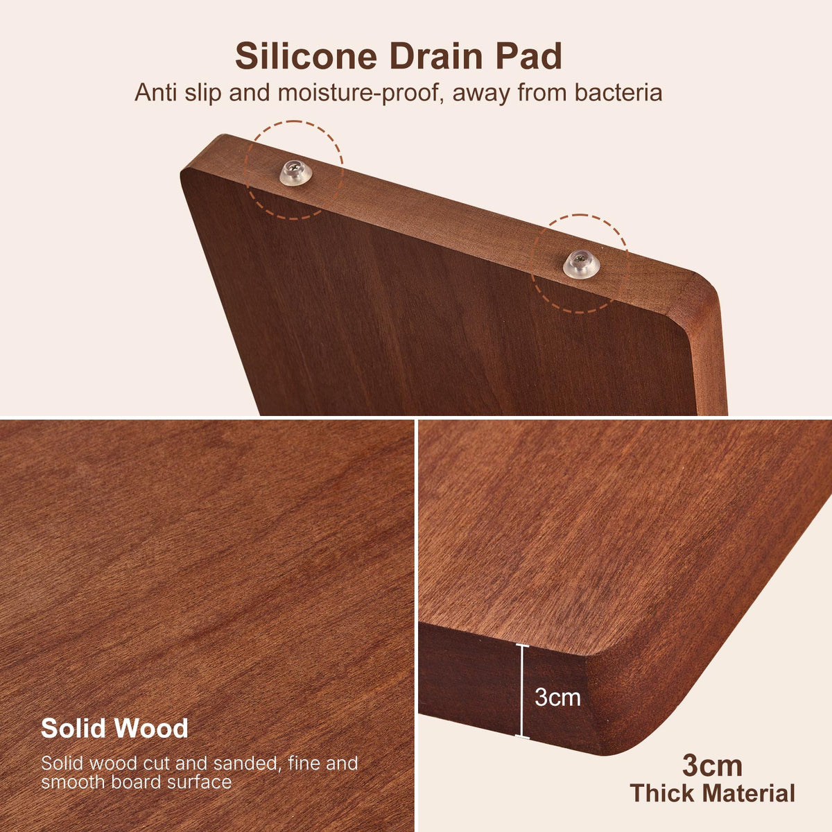 Acacia Wood Chopping Board with Aluminium Handle