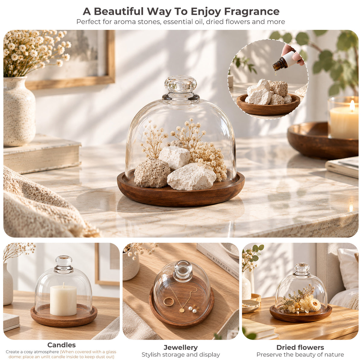 Mini Dessert Stand with Glass Dome