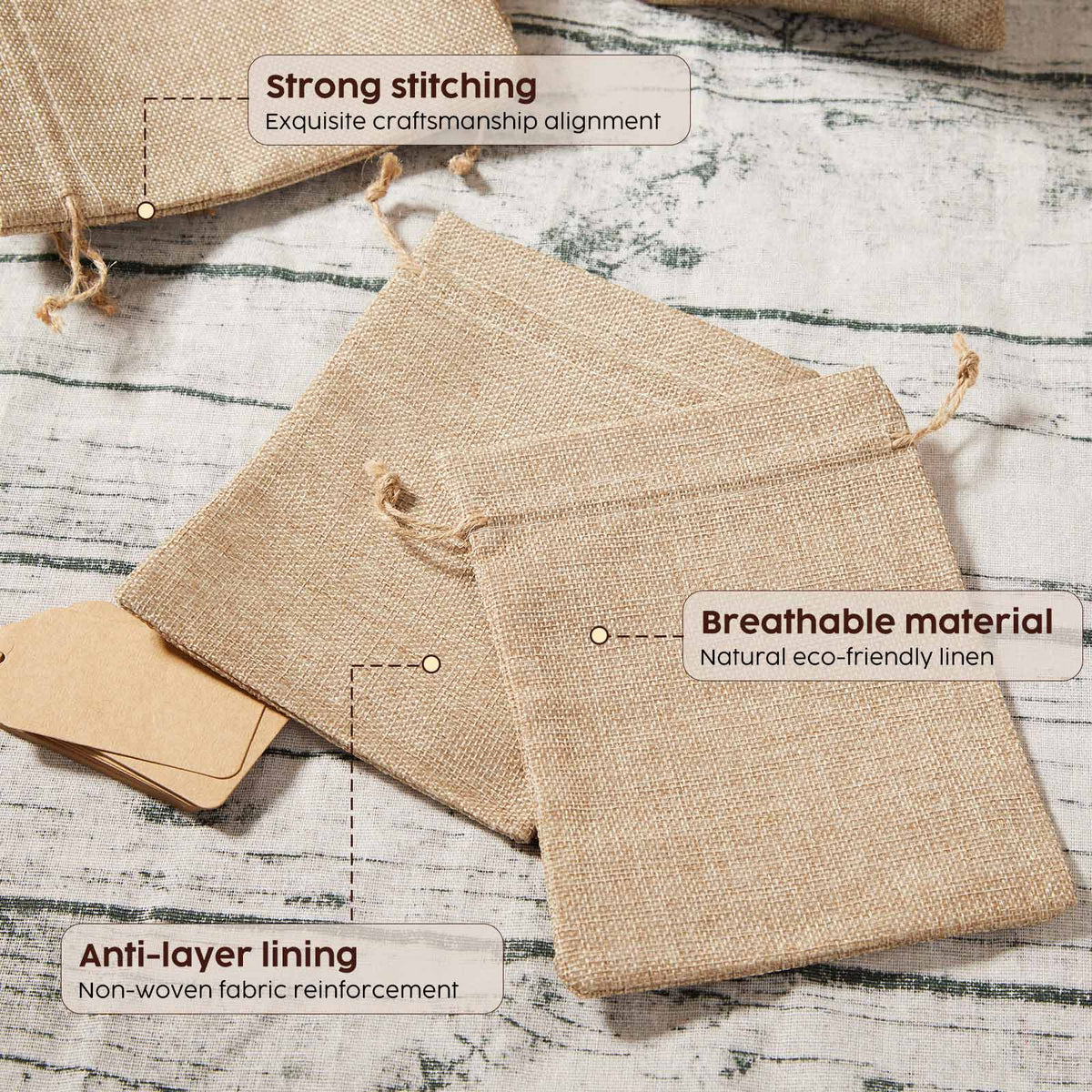 Jute Drawstring Gift Bags – 15 x 20 cm