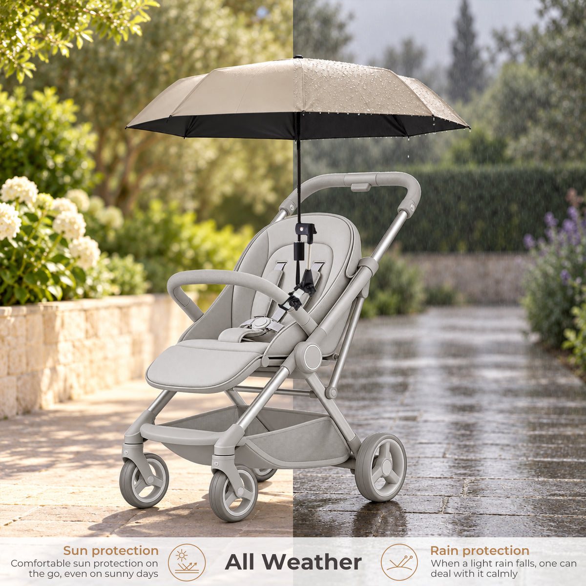 Foldable Sun Shade Umbrella with Adjustable Clamp