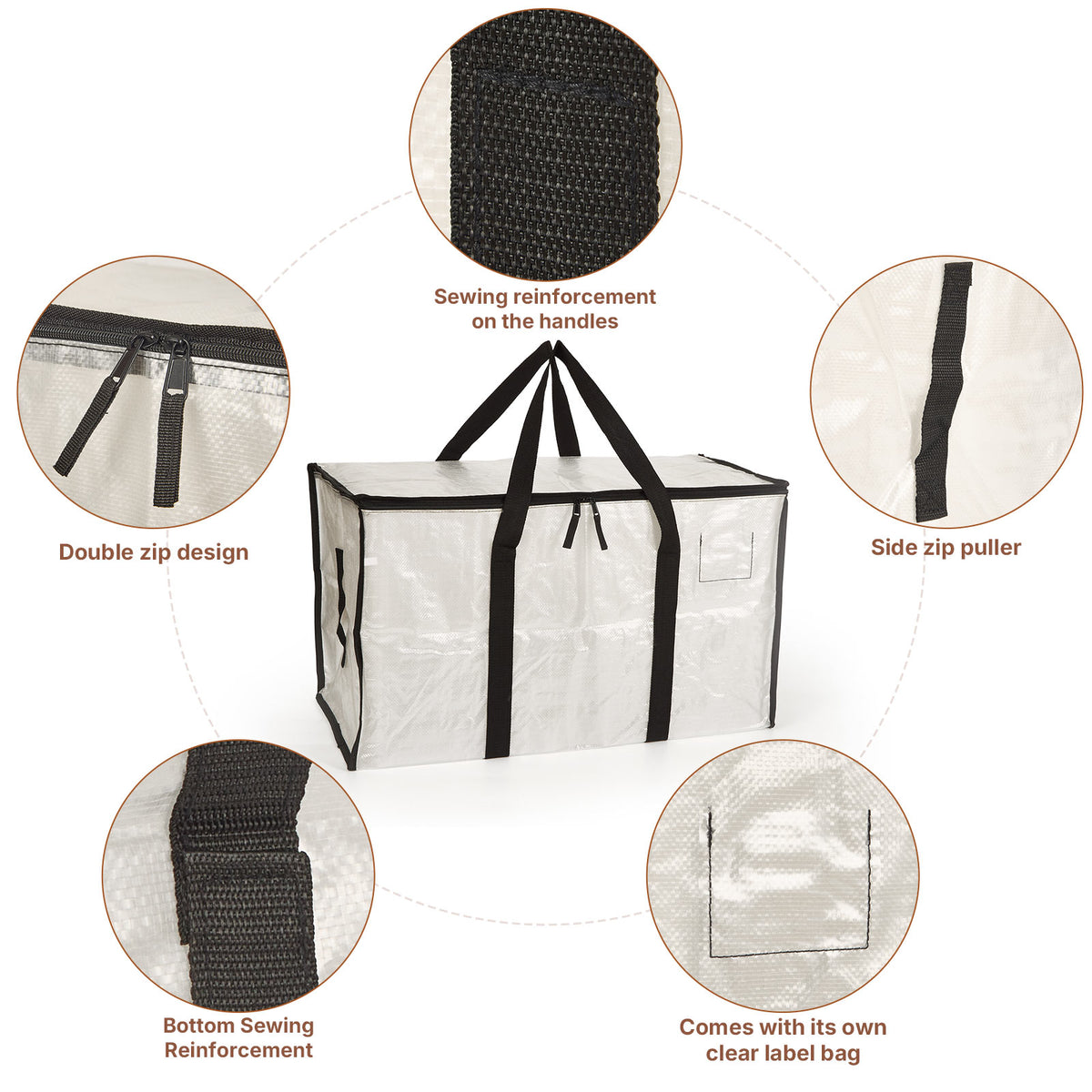 Heavy-Duty Reusable Moving Bags - 4 Pack