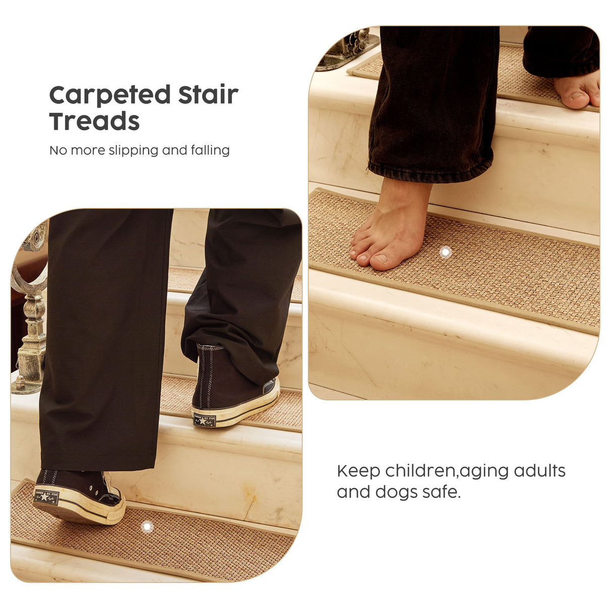 Peel-and-Stick Stair Carpet Treads