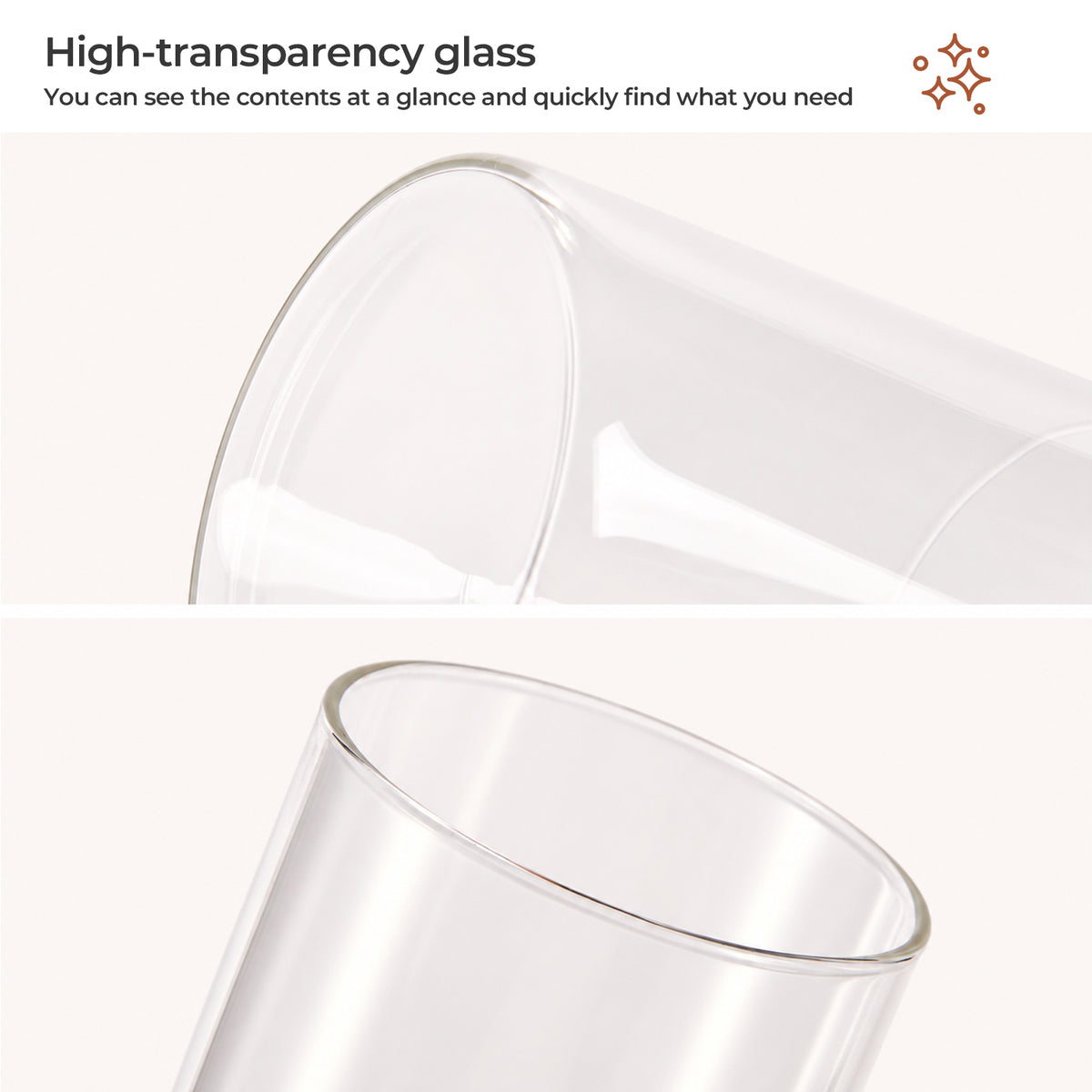 Glass Storage Jar Set with Cork Lids & Tray