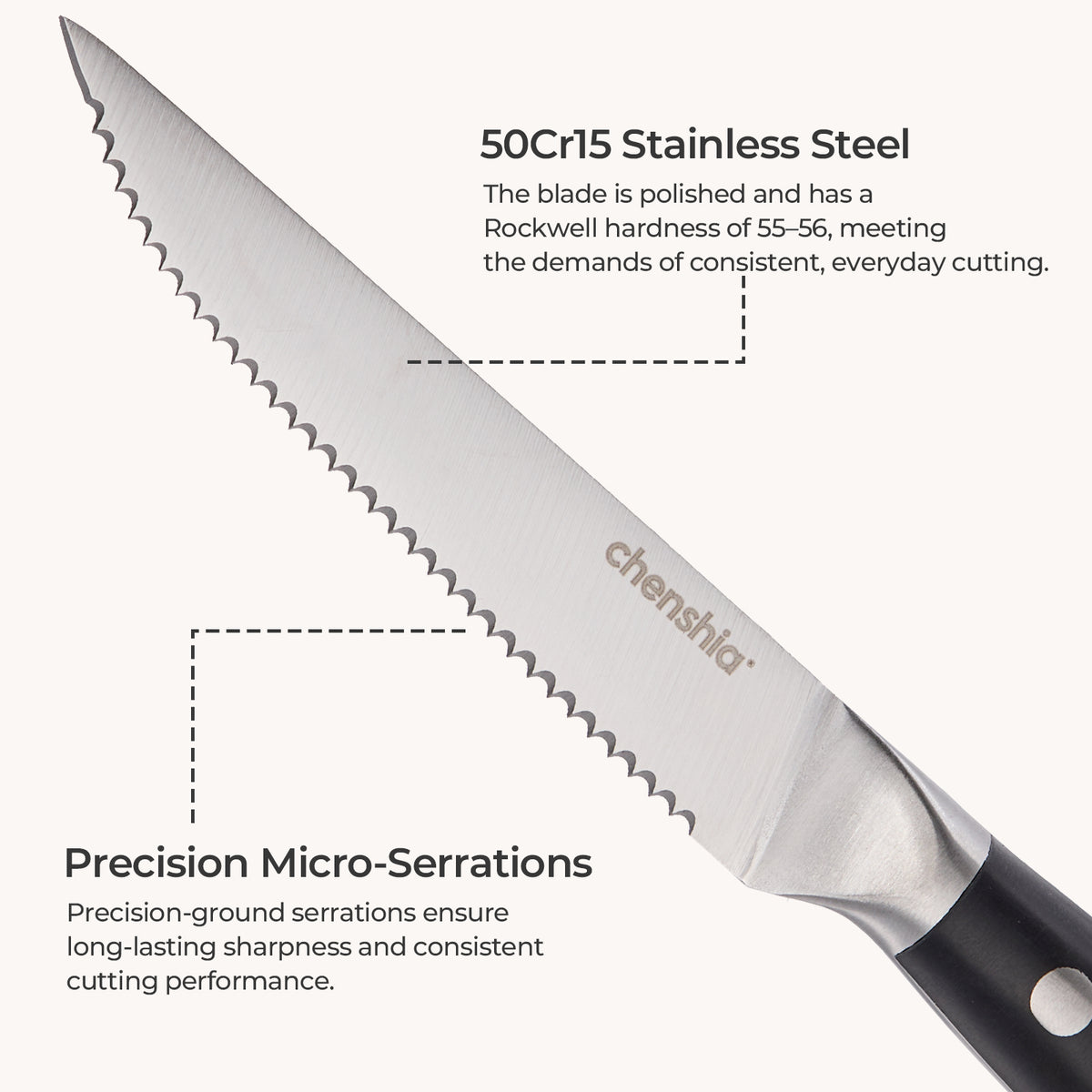 ABS Handle Steak Knife - Set of 4