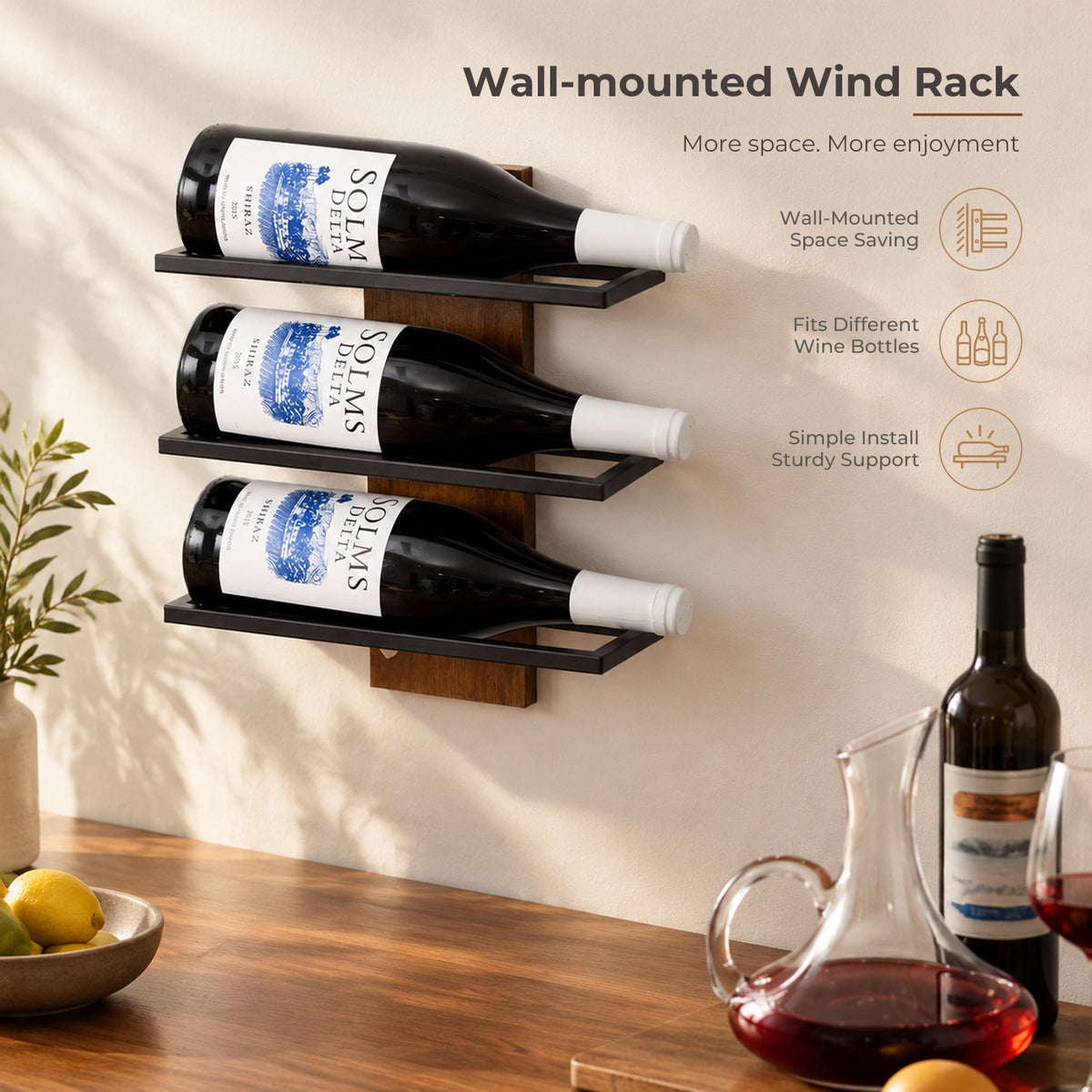 Wall-Mounted Wine Rack Combo