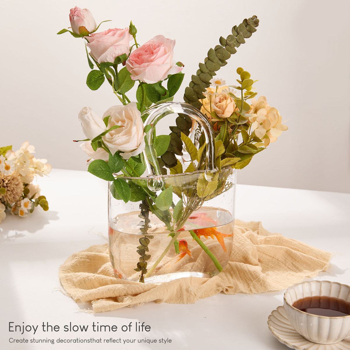 Clear Glass Handbag Vase