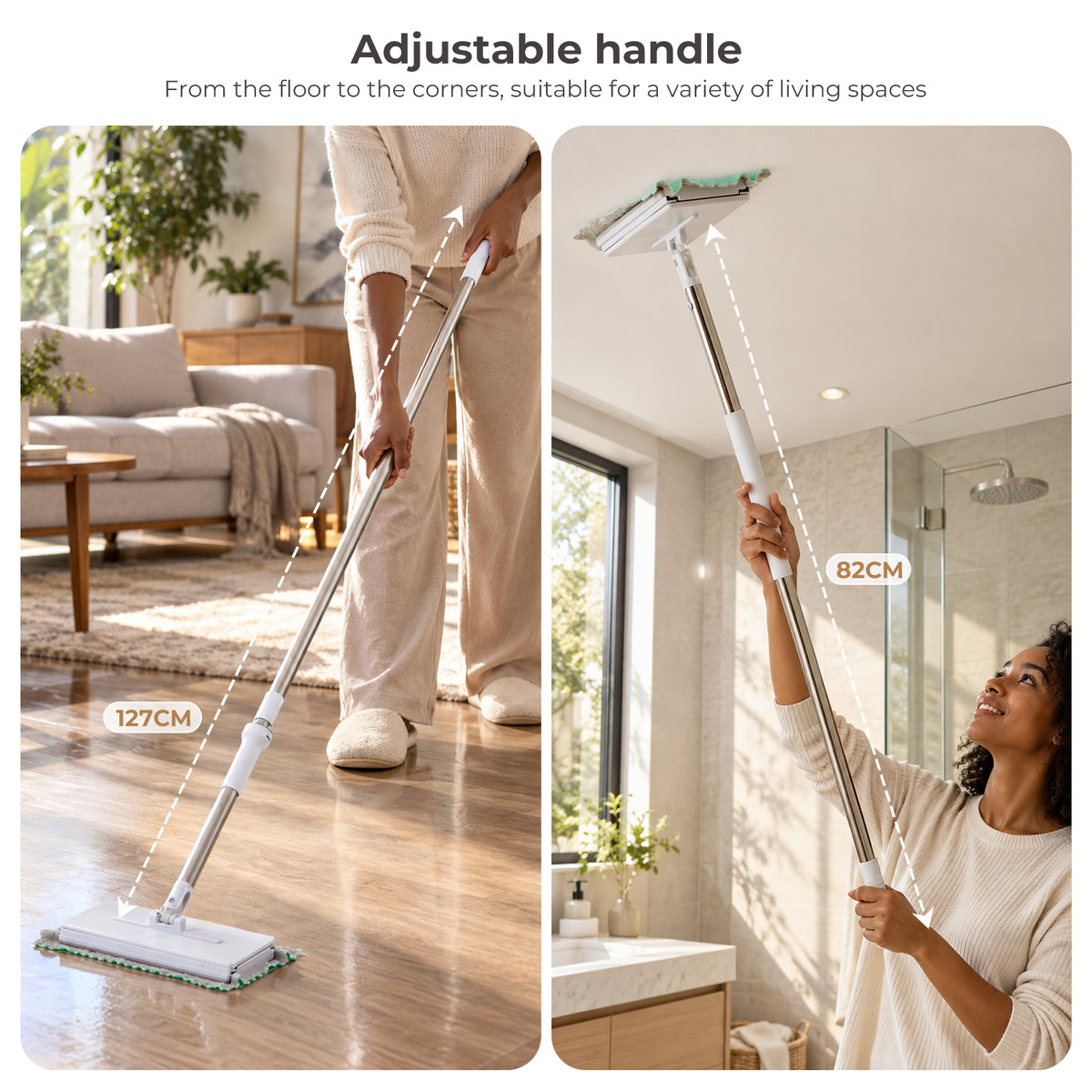 Snap-Grip Flat Mop - Zero-Touch Cloth Release