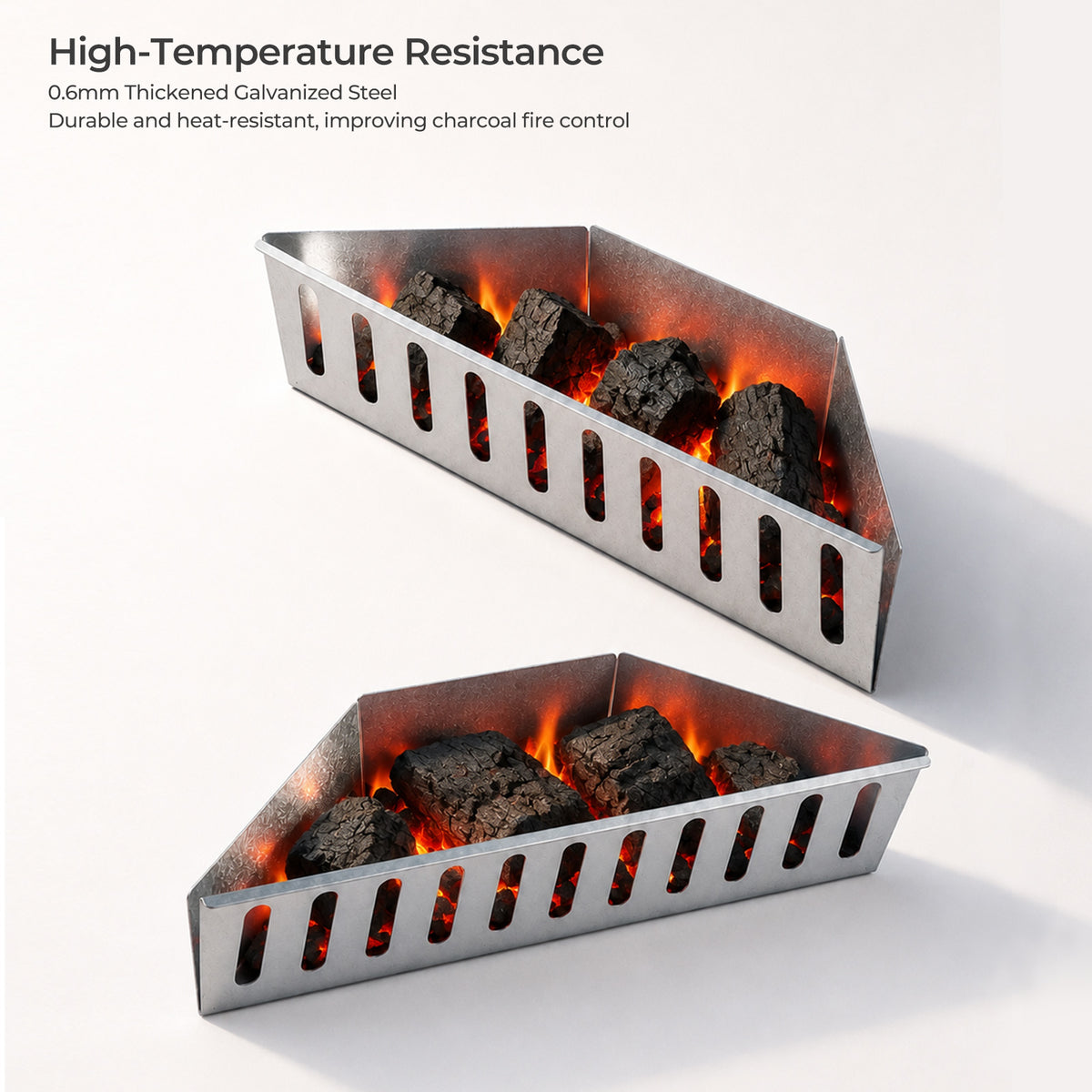 2-Pack Heavy-Duty Charcoal Baskets with BBQ Gloves