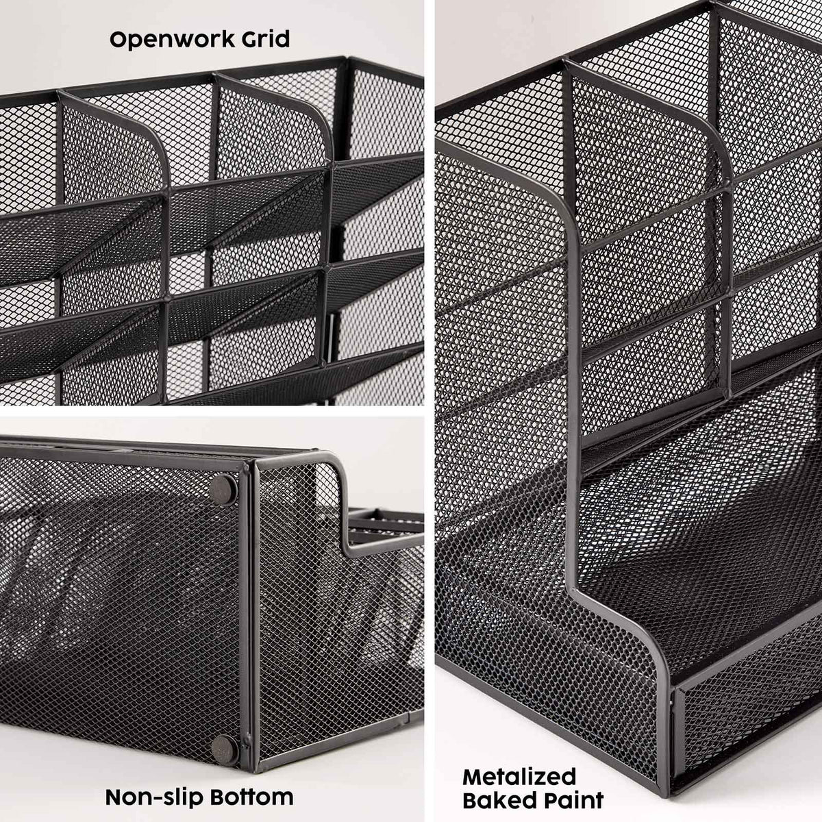 Mesh Desk Stationery Organiser with Drawer