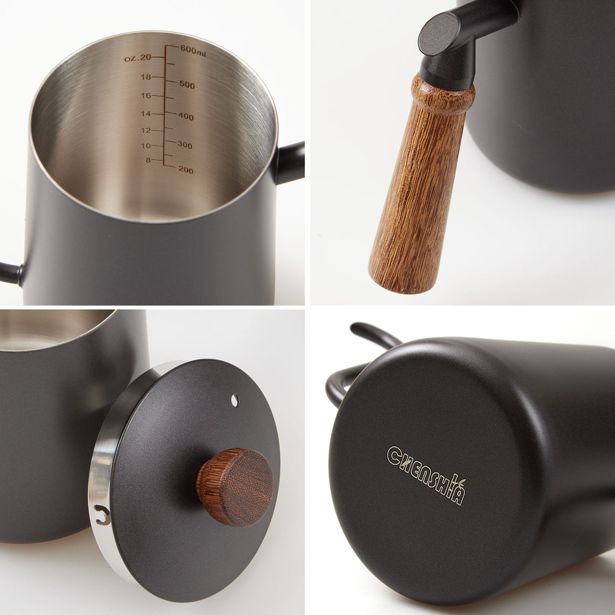 600 ml Gooseneck Pour-Over Kettle – Matte Black