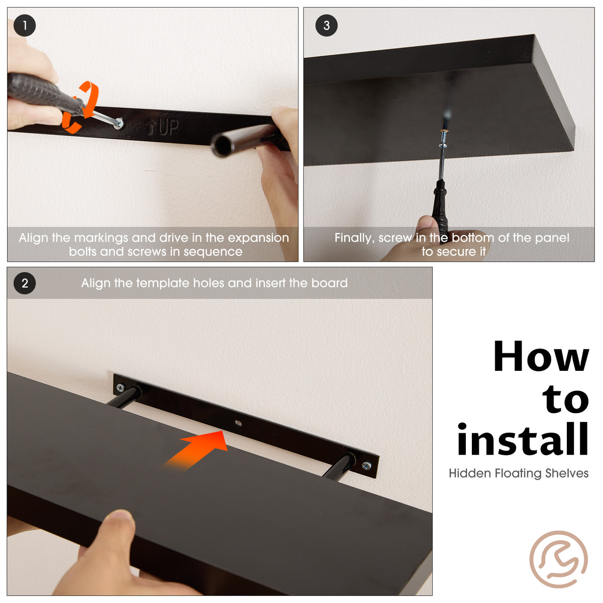 Black Floating Shelves – 3 Pack