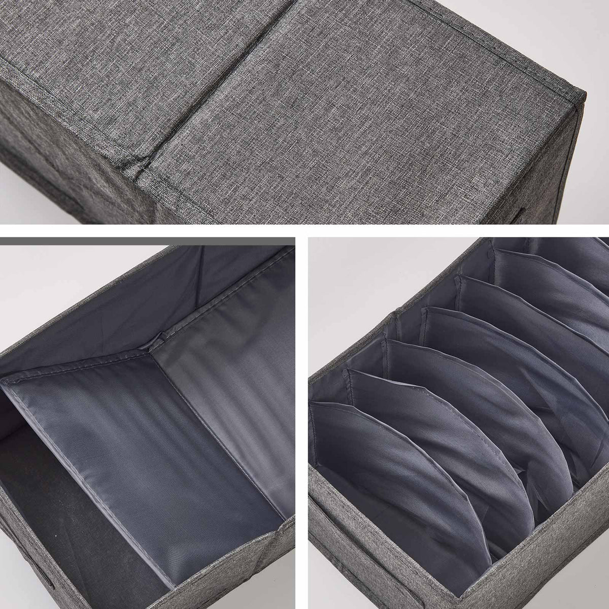 Wardrobe Clothes Organiser Boxes with Dividers - 4 Pack