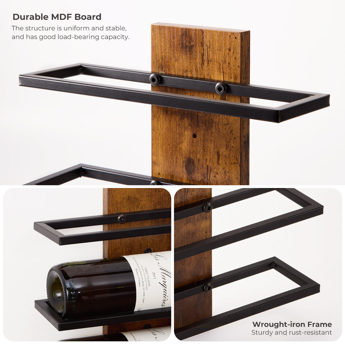 Wall-Mounted Wine Rack Combo