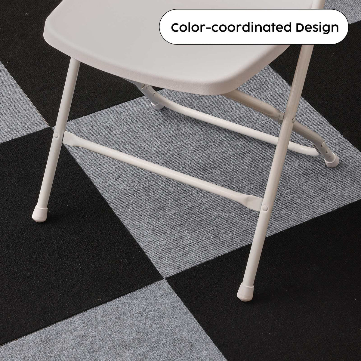 Self-Adhesive Carpet Tiles 50 x 50 cm - Grey, 10 Pack