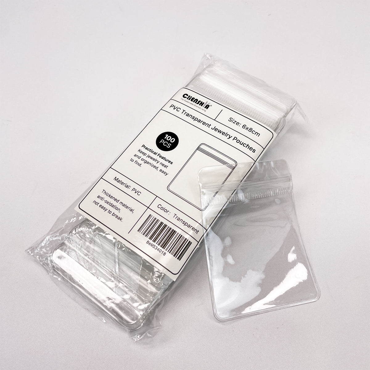 100-Piece Anti-Tarnish Jewellery Bags with Zipper Lock
