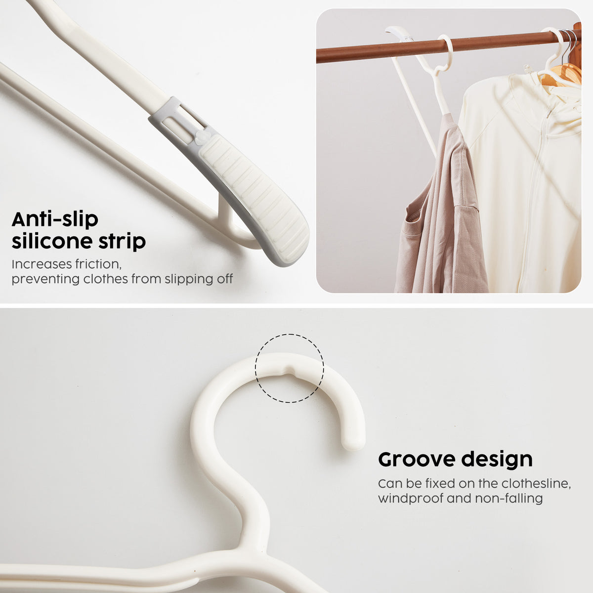 Adjustable Clothes Hangers with Silicone Grip