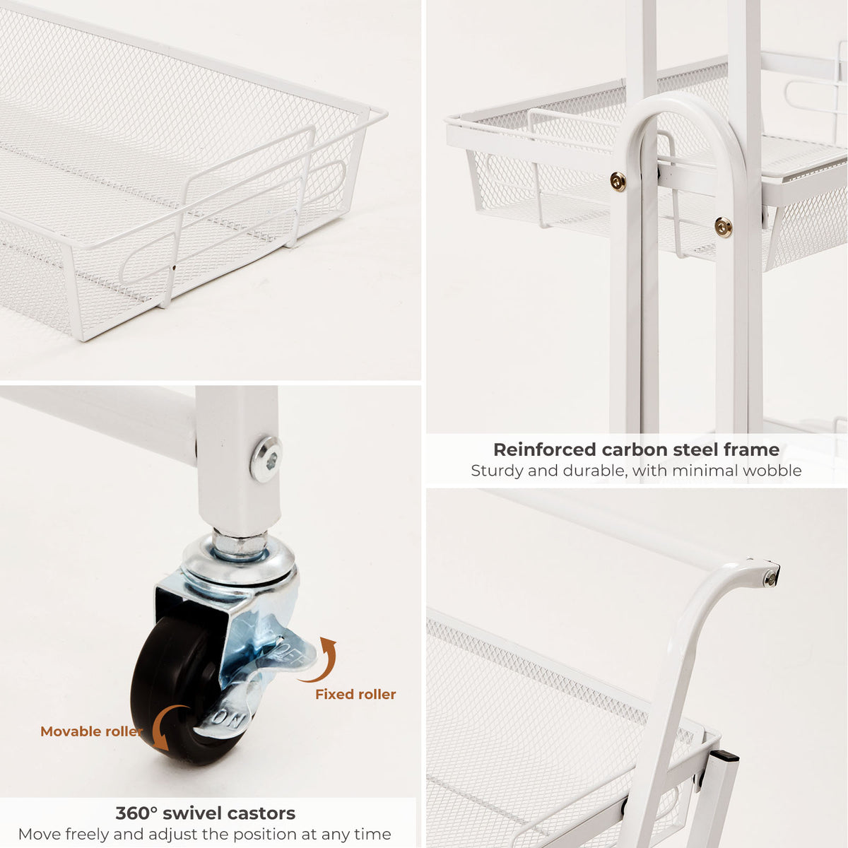 3-Tier Adjustable Storage Trolley
