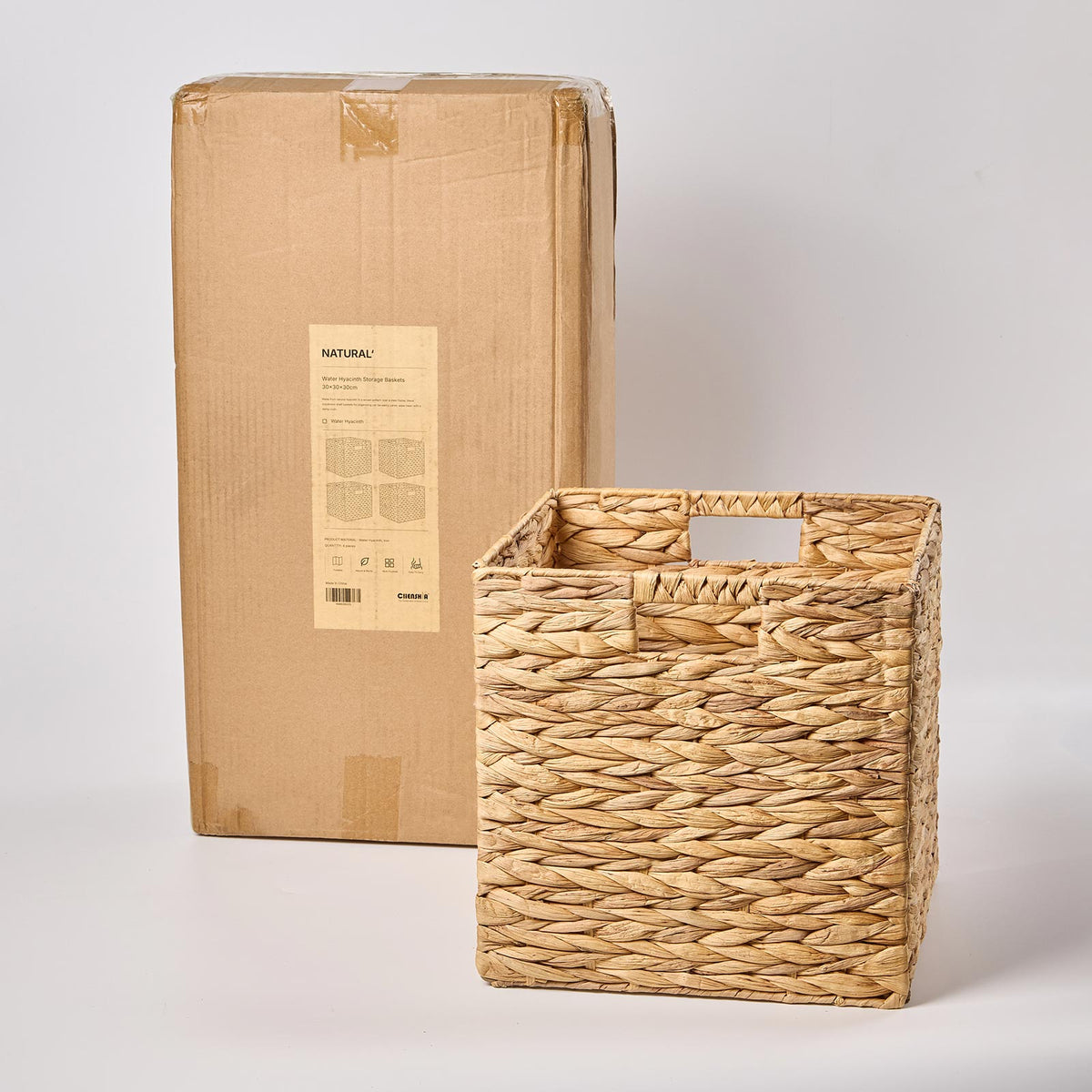 Foldable Hyacinth Storage Baskets – 4 Pack