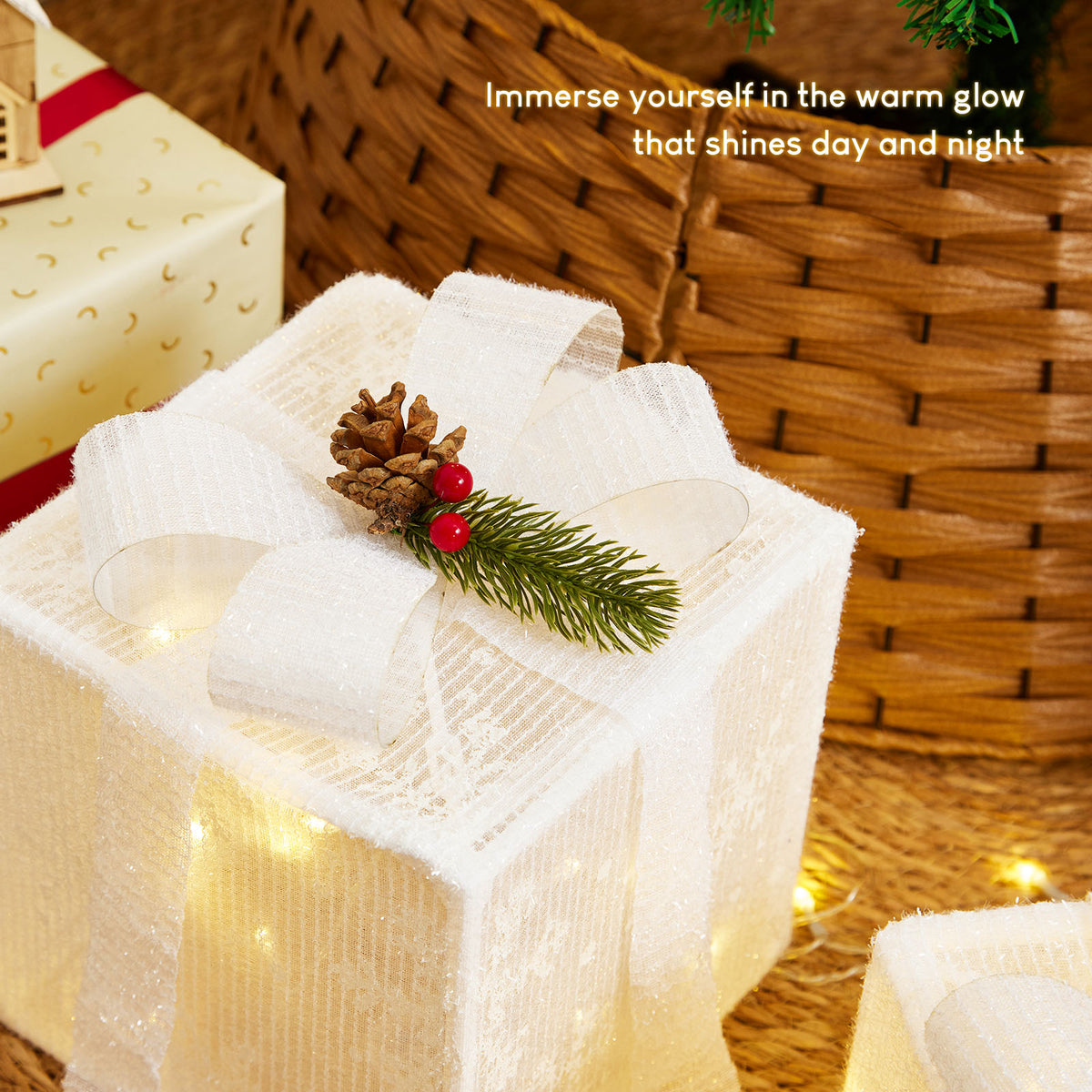 Light-Up Christmas Gift Boxes – Set of 3