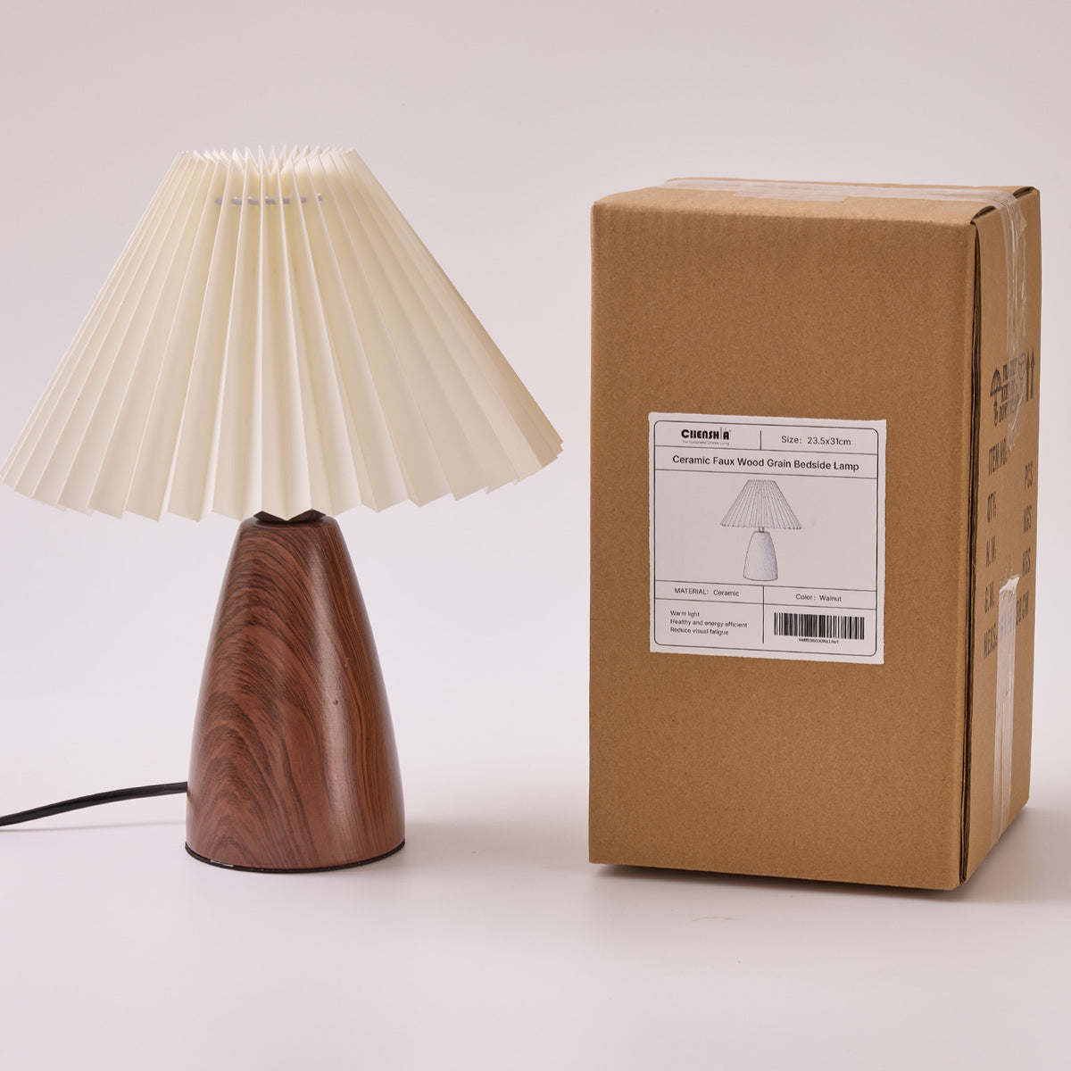Bedside Lamp Twin Pack - Mocha Walnut