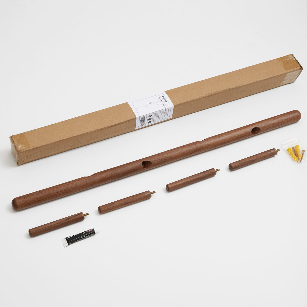 Solid Wood Wall-Mounted Coat Rack - 4 Hooks