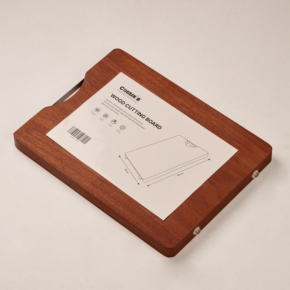 Acacia Wood Chopping Board with Aluminium Handle