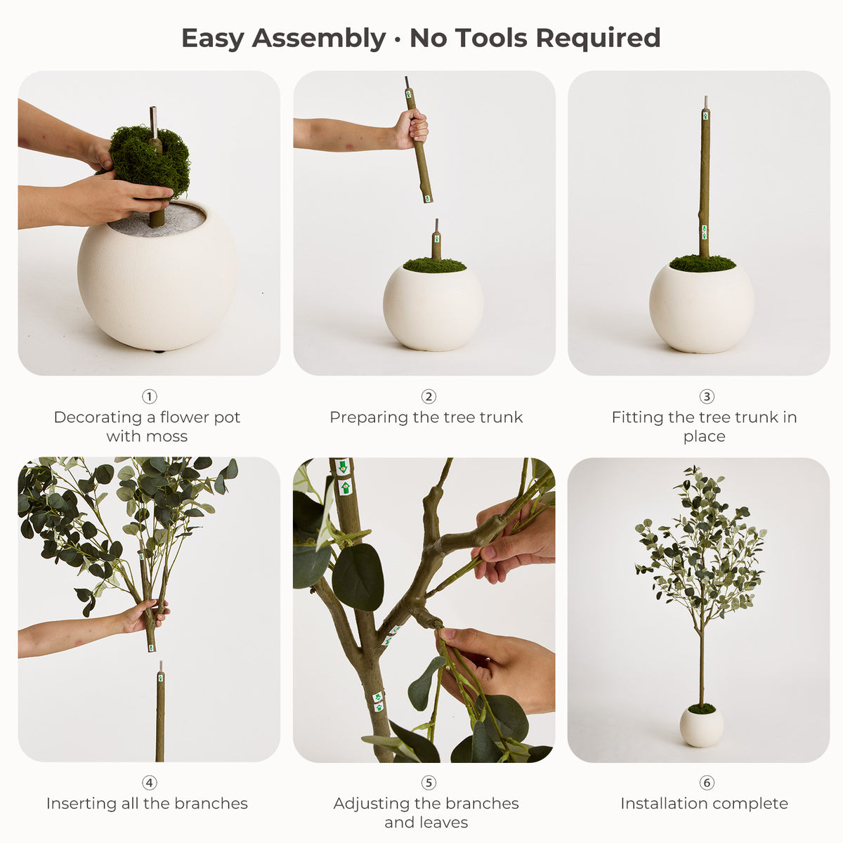 150cm Artificial Eucalyptus Tree with White Planter