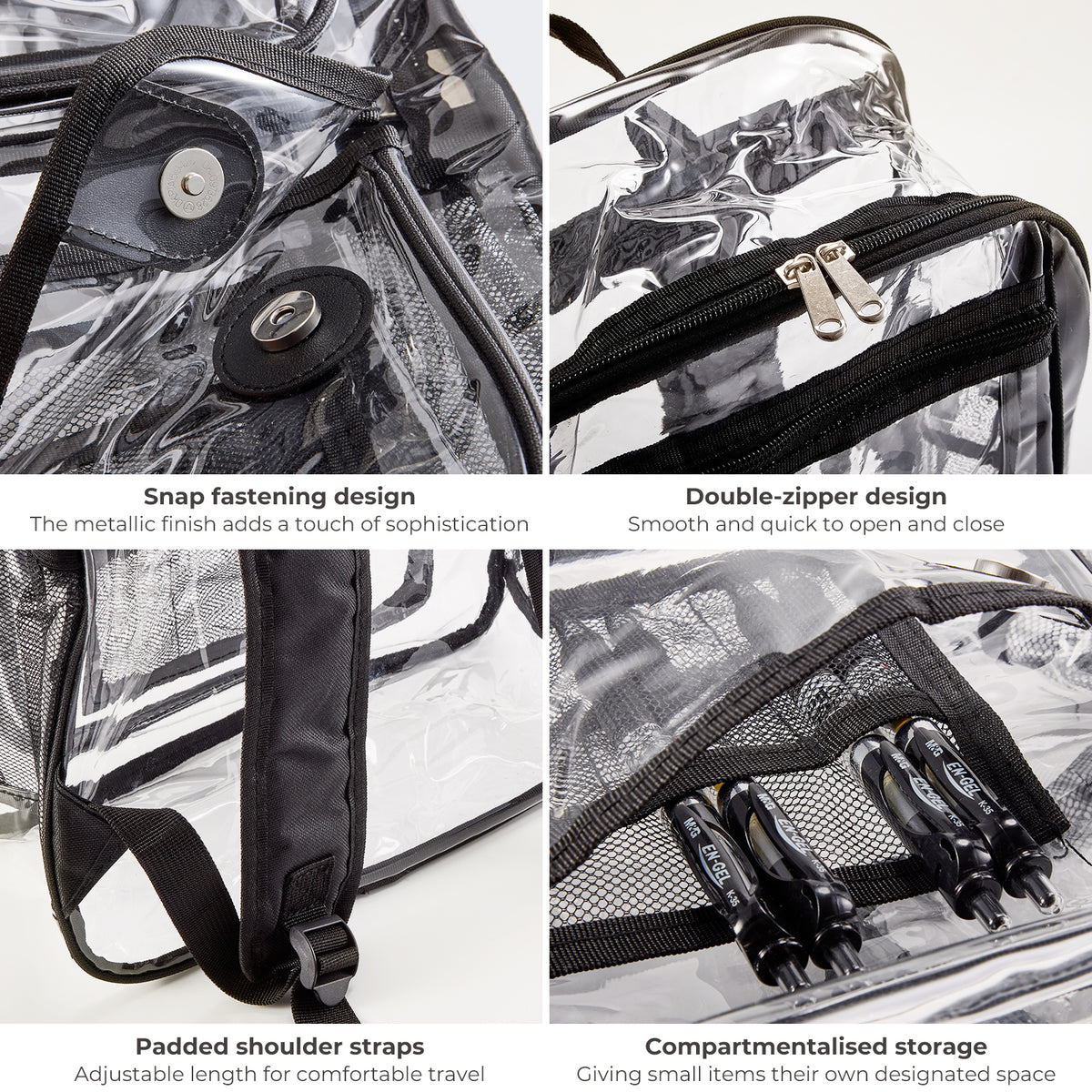 Clear PVC Backpack - Waterproof Transparent Travel Bag