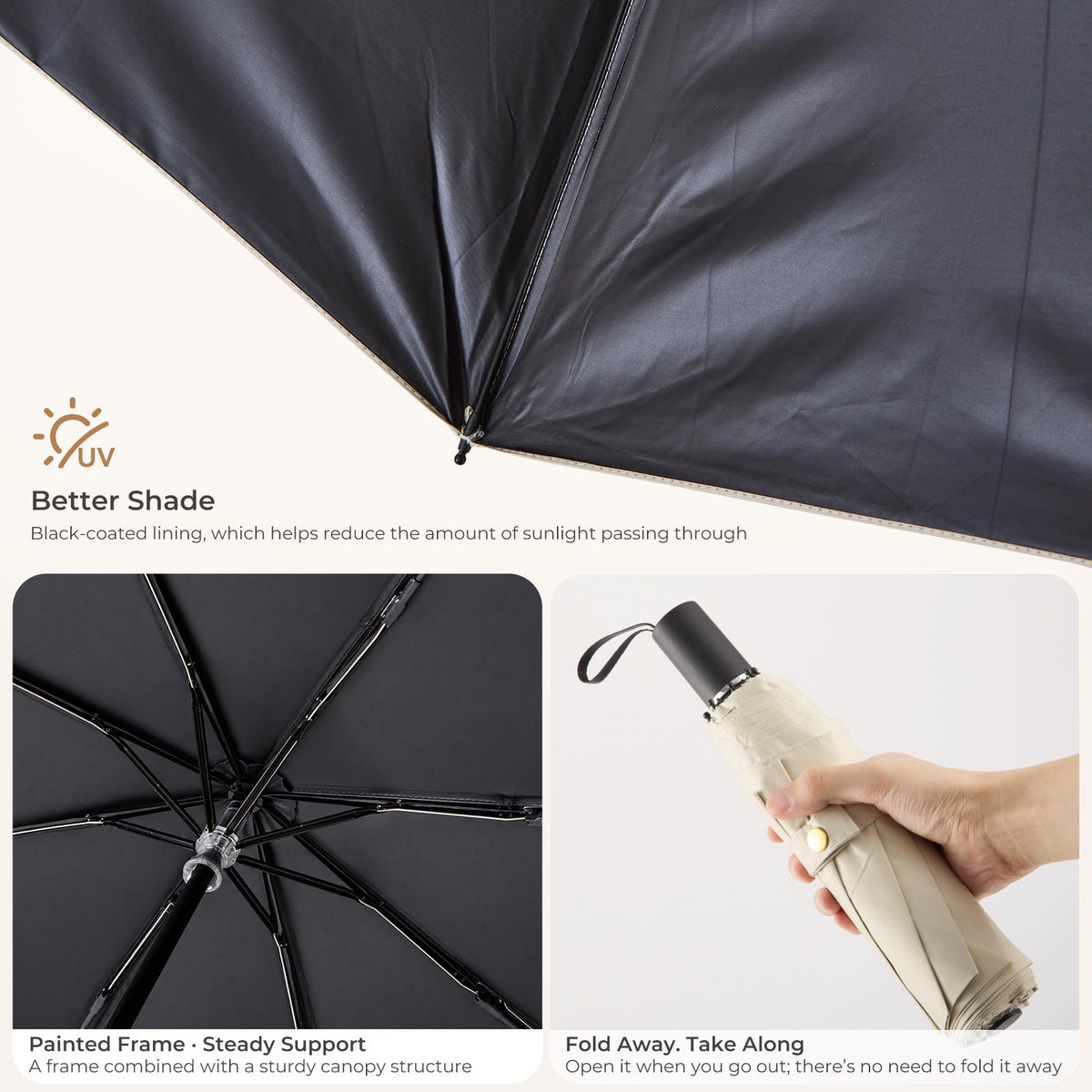 Foldable Sun Shade Umbrella with Adjustable Clamp