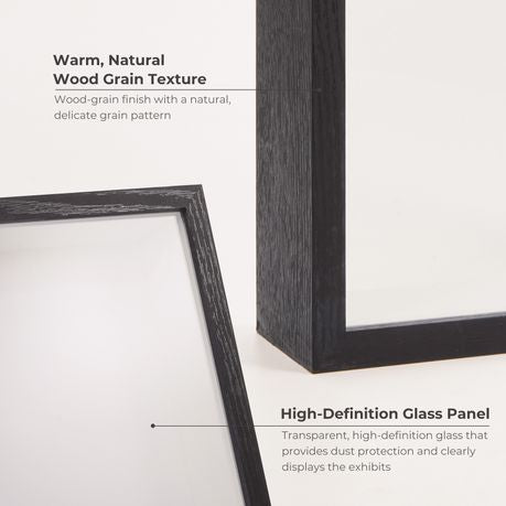Black 20cm Shadow Box Frame - 3D Deep Display Case (2 Pack)