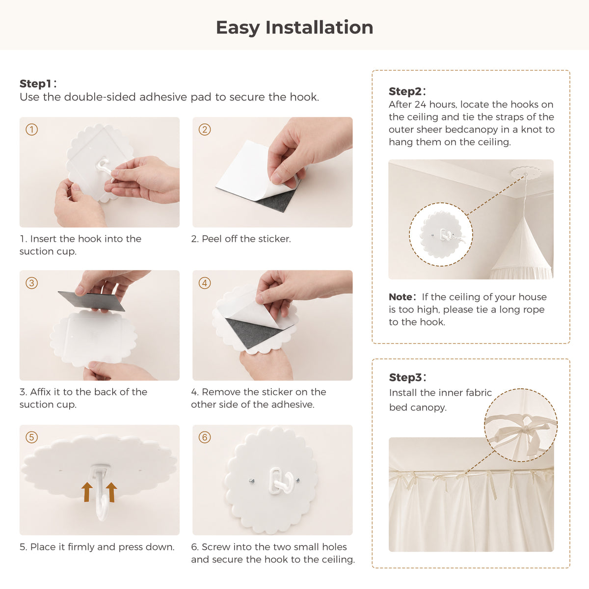 White Kids Double-Layer Bed Canopy Mosquito Net