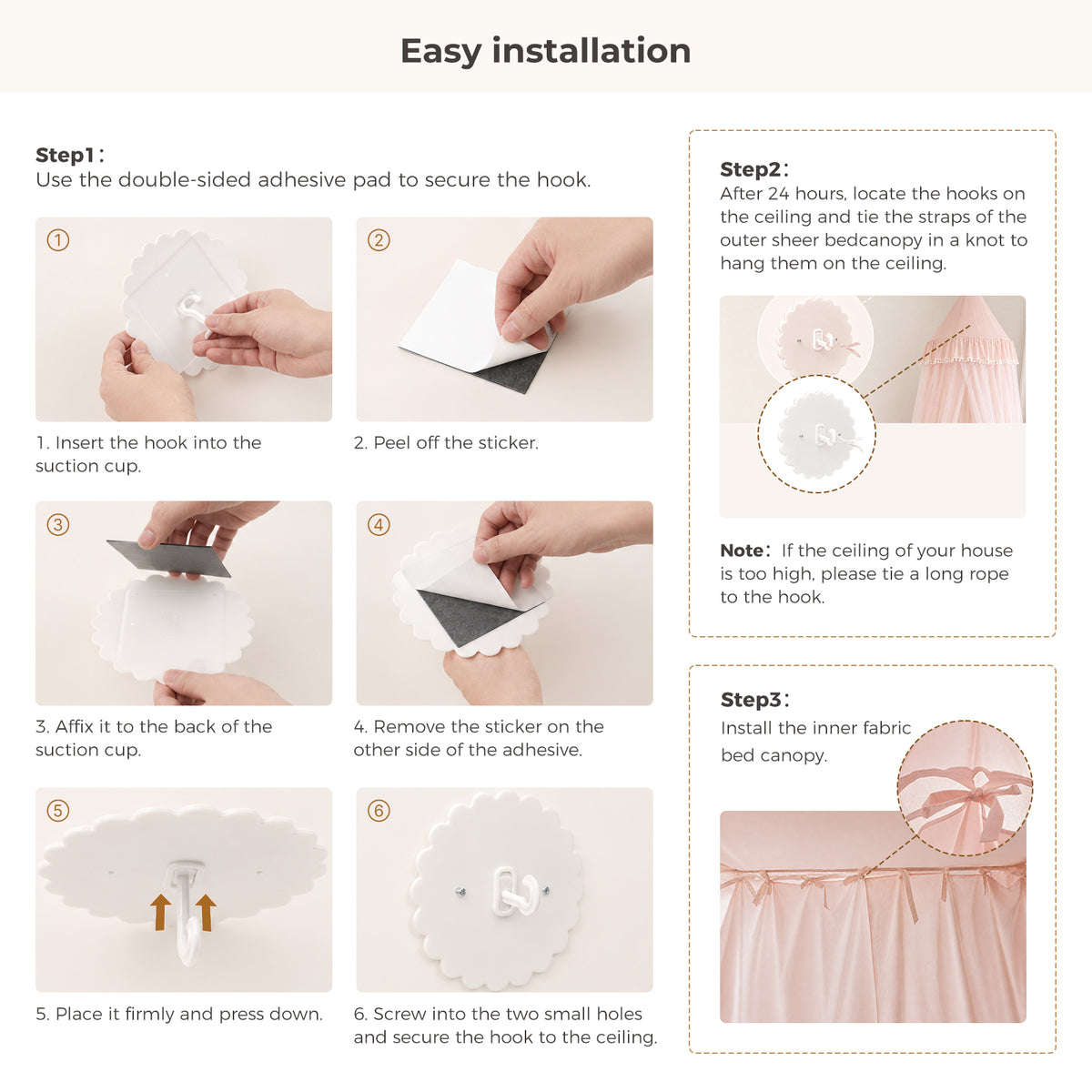Pink Kids Double-Layer Bed Canopy Mosquito Net