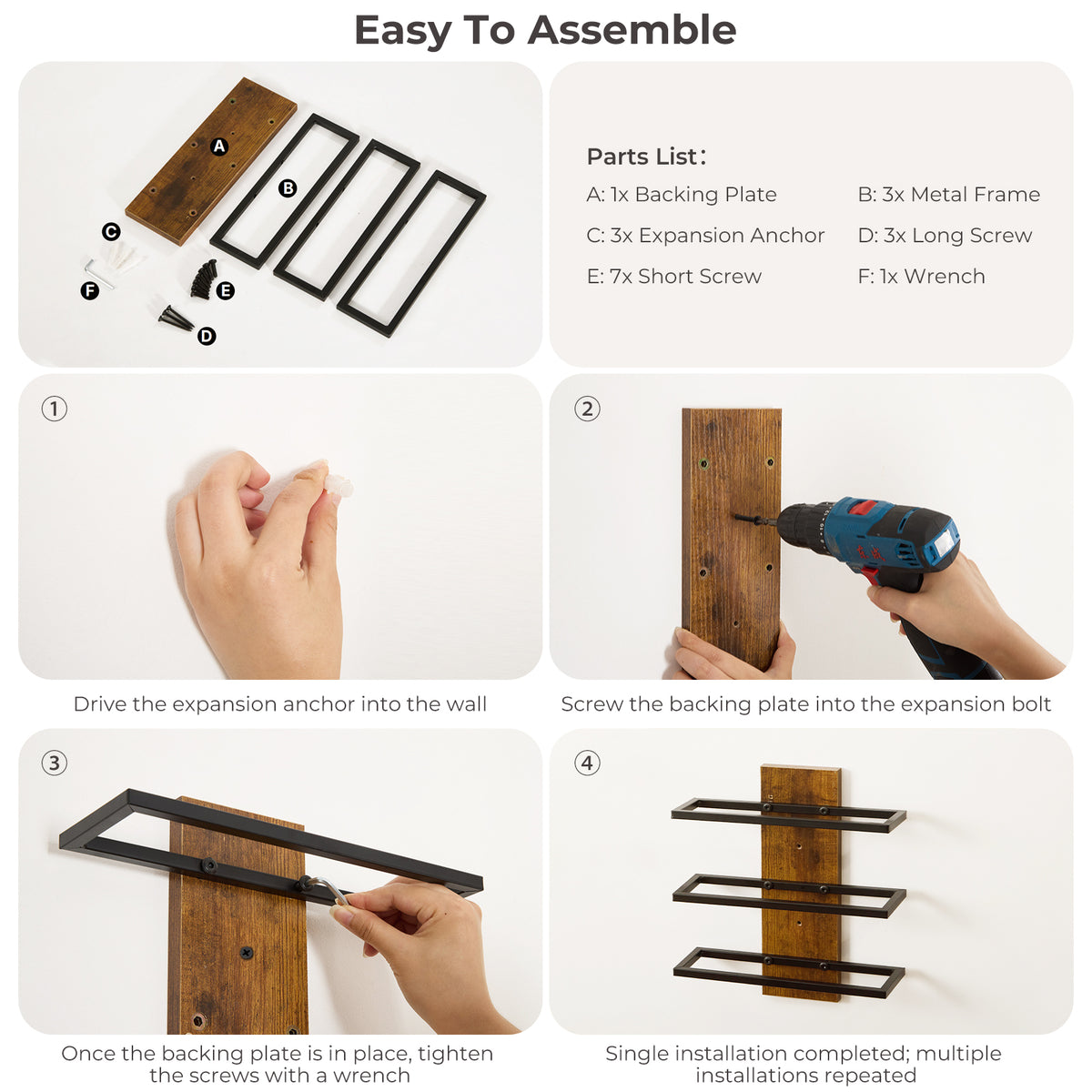Wall-Mounted Wine Rack Combo