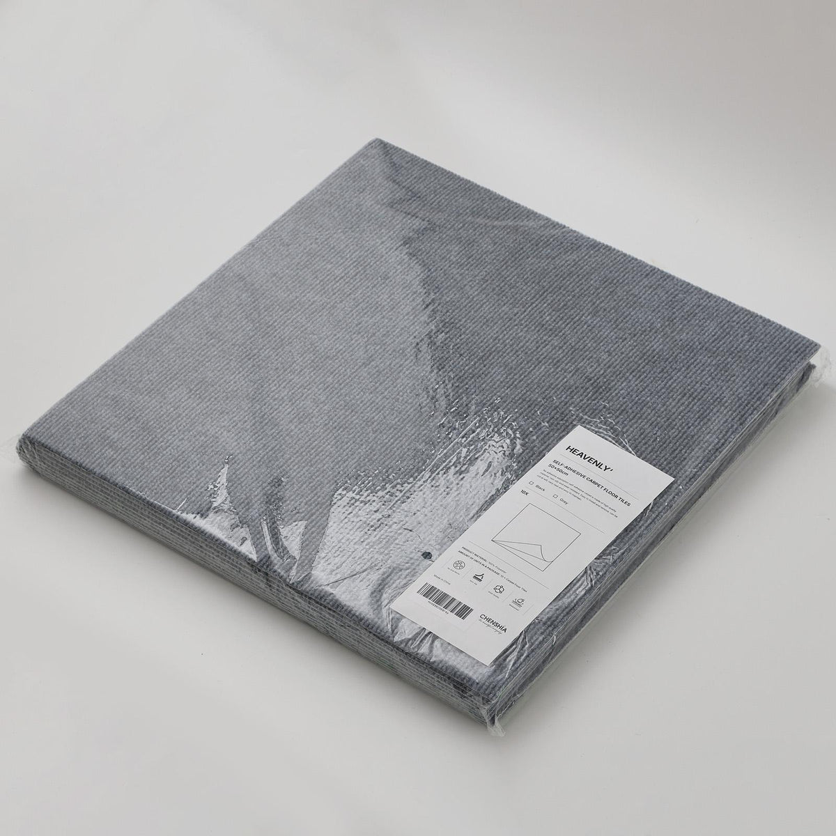 Self-Adhesive Carpet Tiles 50 x 50 cm - Grey, 10 Pack