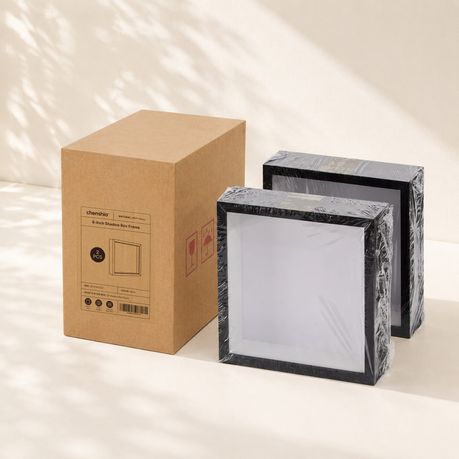 Black 20cm Shadow Box Frame - 3D Deep Display Case (2 Pack)