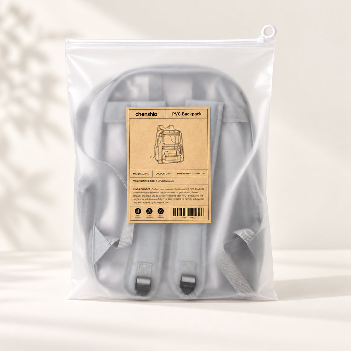 Clear PVC Backpack - Waterproof Transparent Travel Bag